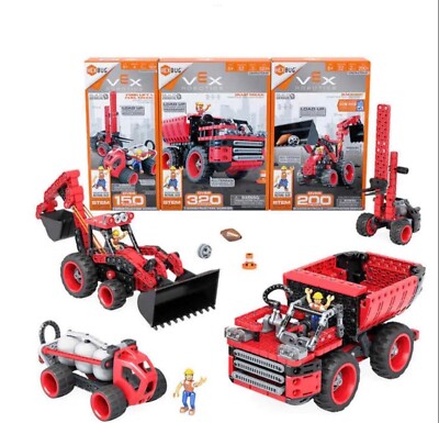 Hex Bug VEX RED CONSTRUCTION SET: Dump Truck, Backhoe, Forklift, and Fuel Truck