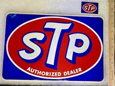 1966 STP AUTHORIZED DEALER VINTAGE ORIGINAL NOS STICKER DECAL RACING OIL 12-1/2"