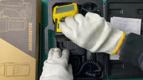 Anemómetro digital medidor de velocidad del viento registro de datos de medición de volumen de aire 0,3 ~ 45 m/s EE. UU. - Vídeo 1 de 1