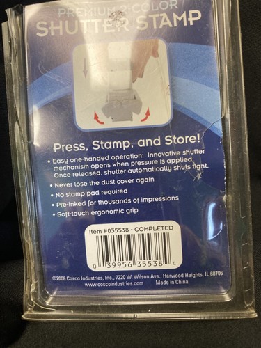 ACCUSTAMP2® vorgefärbter Verschlussstempel, rot/blau, fertiggestellt, 1,63 x 0,5 - Bild 2 von 2