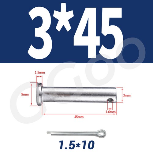 Clevis Pins & Cotter Split Pins & R-Clips A2 Stainless Steel Metric All Sizes - Picture 18 of 196