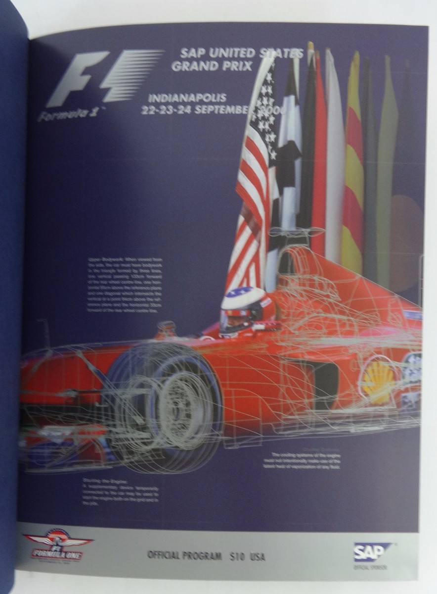 2000 Formula-1 Indianapolis USGP Inaugural Program Hardbound