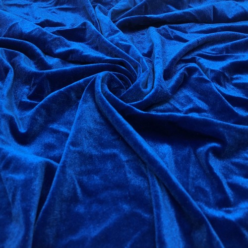 Königsblau Stretch Samt Einfarbig - Bild 2 von 7