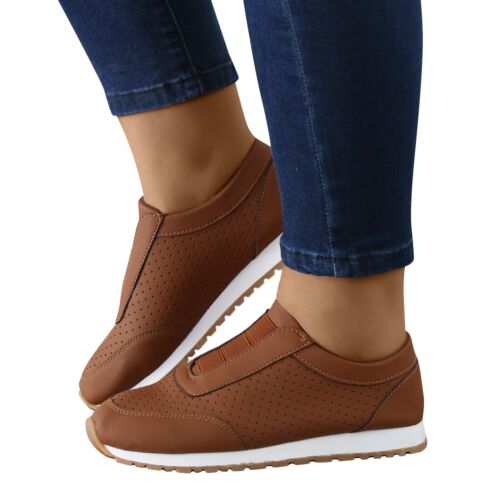 Women's flat sports gym running shoes casual breathable sneakers fashion comfy - Picture 3 of 15