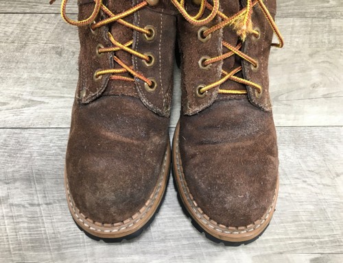 Womens Made in USA Lace-Up Work Toe Lace Up Boots Logger Granny Goth Leather 7.5 - Picture 4 of 10