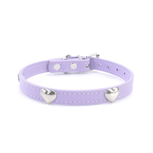 Collier réglable à la mode pour petits animaux chien chiot collier en cuir PU avec coeur - Photo 29 sur 31