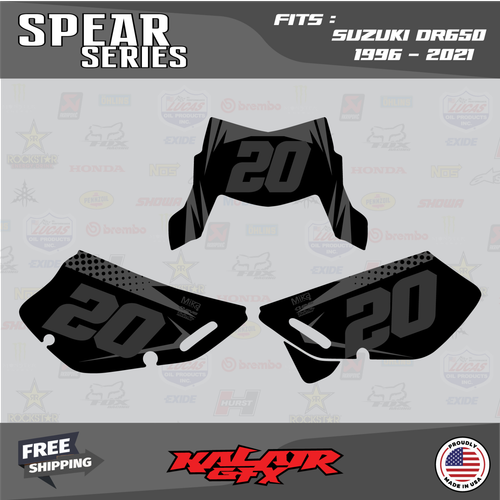 Graphics Kit for Suzuki DR650 (All Years) DR 650 Spear Series- Smoke - Picture 3 of 6
