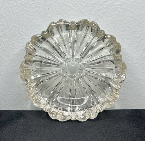 Vintage klar klassisch überbackene runde Glas Aschenbecher Schmuckschale 4,25" dekorativ - Bild 2 von 21