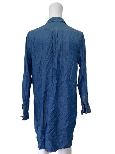 NEW LOOK Denim Shirt Dress Size Small 10 Blue Cotton Collared Button Womens EU38 - Picture 6 of 10