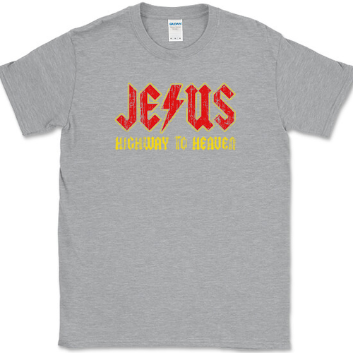 Jesus Highway To Heaven T-Shirt Lustig Christlich Gott Lob Rock Religiös Tee - Bild 2 von 10
