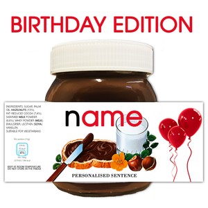 Etichetta Personalizzata Nutella Bambini Festa Di Compleanno Celebrazione Divertente Regalo Ebay