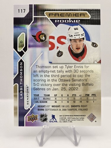 2021-22 Upper Deck Premier #117 Lassi Thomson Gold #/199 - Picture 2 of 2