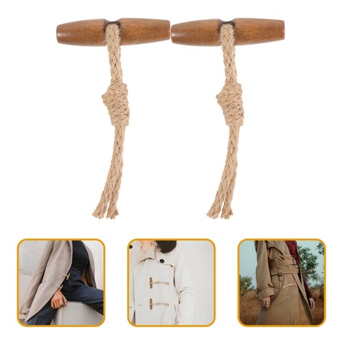 10 Pairs Wood Horn Buckle Child Coat Clothing Buttons Hidden Toggle