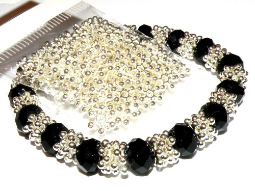 Metal Snowflake Spacer Beads 8.5mm - Choice of Colours - Pack of 100/500 - Picture 11 of 23