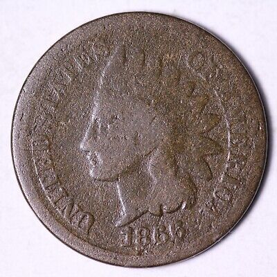 Details about   1866 Indian Head Cent Penny CHOICE GOOD VG FREE SHIPPING E540 ANX