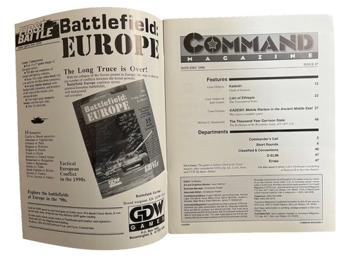 XTR Vintage Collectable Command Wargame Magazine #7 Nov-Dec 1990 - Kadesh - Picture 2 of 4
