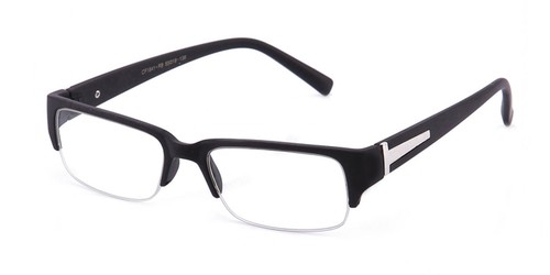 Occhiali mezza montatura lenti trasparenti nero opaco eleganti stile alla moda look elegante - Foto 2 di 3