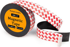 Flexible Magnetic Tape Strip Roll with 3M Adhesive Backing, 1in Wide x40ft Long 