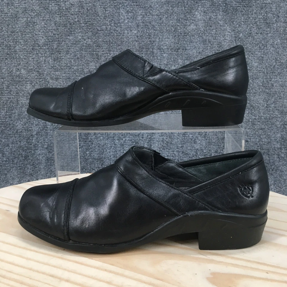 Zapatos Ariat para mujer 8.5 B informales sin cordones punta mocasín cuero negro tacones bajos Foto 2 de 4