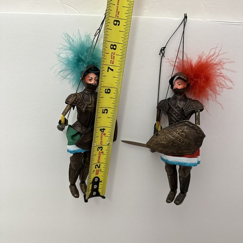 Sicilian Rod String Marionette Knight Soldier Puppets - 2 Puppets - Picture 20 of 20