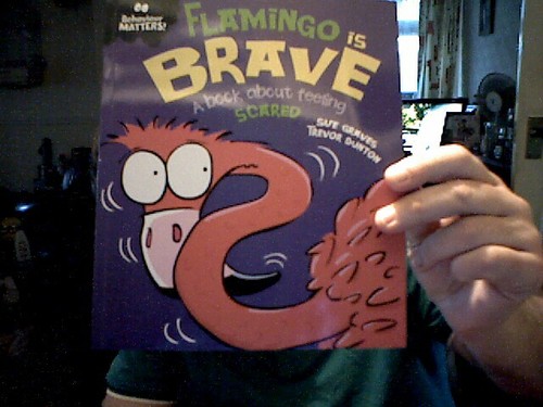 FLAMINGO IS BRAVE PAPERBACK BOOK 4 SCARED KIDS BIRTHDAY CHRISTMAS  FREE UK POST - Picture 1 of 2