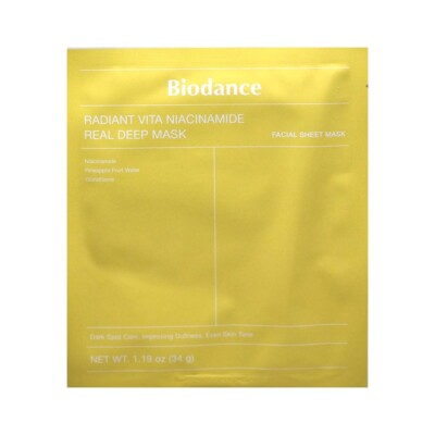 biodance Radiant Vita-Mask Sheet Mask 黄色 BIODANCE] Radiant Vita Niacinamide Real Deep Mask - 1pcs | eBay