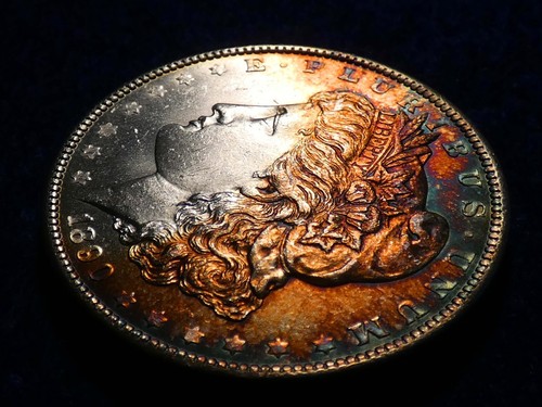 1890 BU++ Morgan Silver Dollar Stunning Multi-Color Toning! #2342 - Picture 6 of 15
