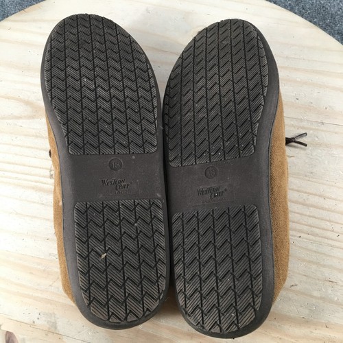 Western Chief Slippers Mens 13 Moccasins Brown Comfort Lace Up Slip On Moc - Picture 8 of 16