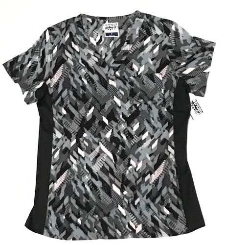Strictly Scrubs Stretch / V-Neck Nurse Medical Uniform Top Shirt / Women's Sz S - Picture 3 of 4