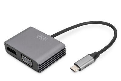 Digitus USB Type-C  4K 2-in-1 DisplayPort + VGA Graphics Adapter