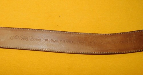 CINTURÓN HOMBRE SAKS QUINTA AVENIDA HECHO EN ITALIA MARRÓN CUERO GENUINO TALLA 32/80cm.. - Imagen 4 de 7