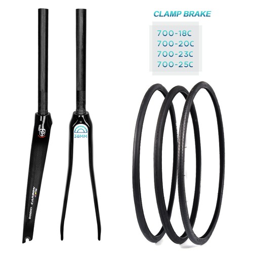 700*25C Bicycle Full Carbon Fork Rigid Racing Road Bike Fork C Clamp QR 100*9mm - Picture 11 of 17