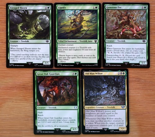 Set of 10 Lord of the Rings Treefolk *NM* EDH Commander Magic MTG LOTR Tree Folk - Picture 2 of 3
