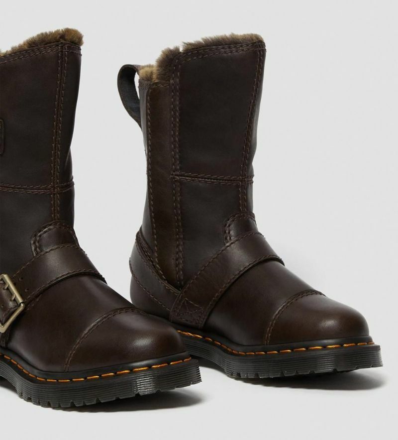 Dr Martens Doc Bottes Kristy Mi Fl Marron A Pointe Mod le Milo