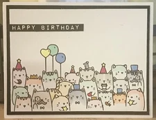 handmade Card Kit Stampin' Up! Cats Birthday