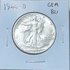 1944 d walking liberty half dollar High Grade Totally Uncirculated Great Luster