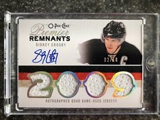 2009/10 OPC PREMIER REMNANTS SIDNEY CROSBY AUTO QUAD GAME-USED JERSEYS 2/10
