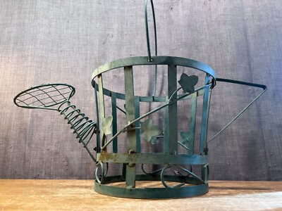 Vintage Metal Watering Can Outdoor Planter MCM Unique Retro
