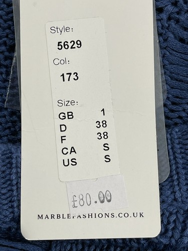 MARBLE Jumper Pullover Size Small 10 Blue Open Knit Womens Top NEW EU38 RRP £80 - Picture 12 of 13