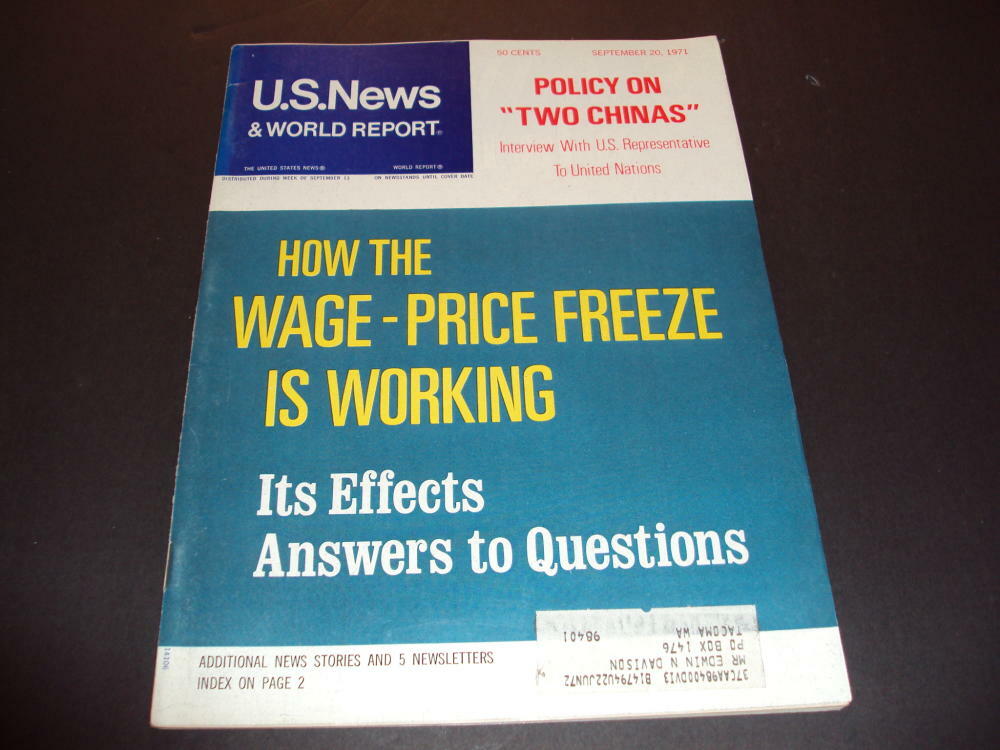 US News World Report Sep 20 1971 Policy On Two Chinas ID:42094