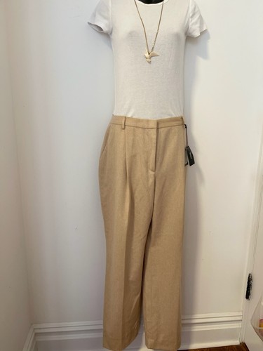HUGO BOSS Women's Virgin Wool Straight Fit Trouser Size 14 Tan NWT - Picture 4 of 4