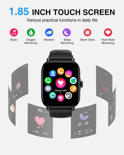 Smartwatch - für Herren - 1,85" Touch Smartwatch mit Anruffunktion, Fitnessuhr... - Bild 3 von 6