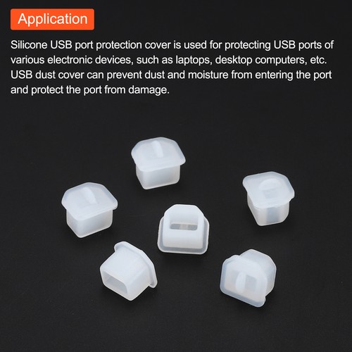25pcs USB Type B Port Plugs Covers Anti Dust Protector for USB Female End, Clear - Zdjęcie 4 z 4
