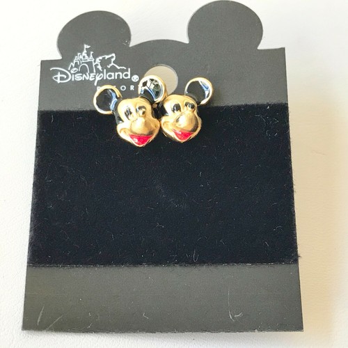 Vintage Disney Mickey Mouse Earrings Disneyana Gold Plated Posts 1980's - Picture 6 of 10