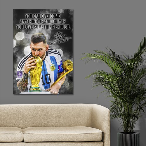 LIONEL MESSI Football Legends Motivational Wall Art Framed Canvas Poster Gift - Picture 2 of 10