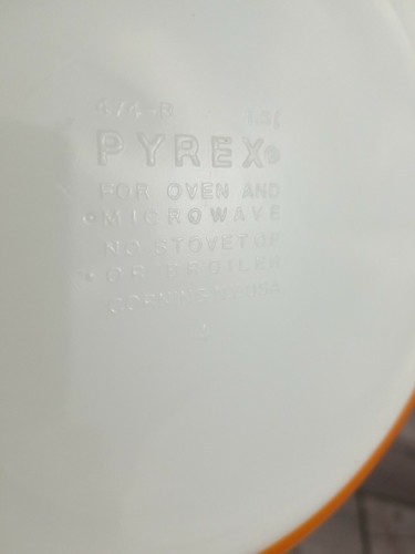 Vintage Pyrex Orange Herbst Ernte Weizen #474-B, 1,5 L Rührschüssel - WOW! - Bild 8 von 12