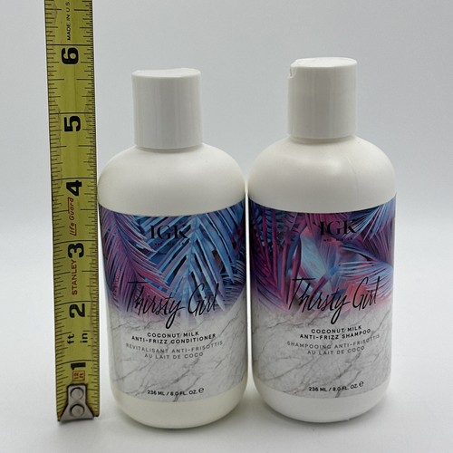 IGK Thirsty Girl Coconut Milk Anti Frizz Shampoo & Conditioner Set 8 OZ Each - Picture 13 of 16