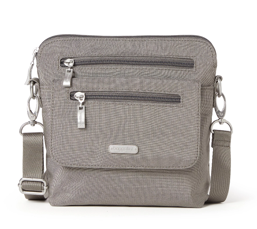 Baggallini Let's Escape Crossbody Sterling Shimmer Silver eBay