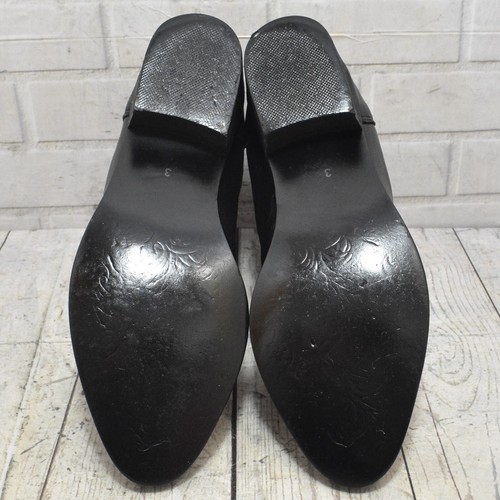 Womens Shoe Box Black Leather Pull On Low Heel Ankle Boots UK 3 EUR 36 - Picture 6 of 7