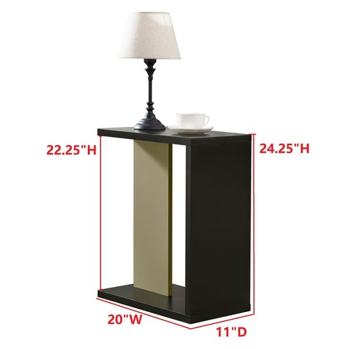 Kings Brand Furniture Side Table for Couch Snack Laptop Table Black/Lemon Pepper - Picture 5 of 6